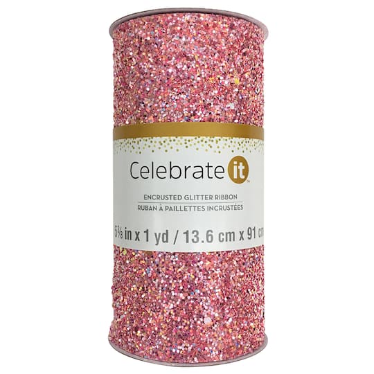 5.375" x 1yd. Encrusted Glitter Ribbon by Celebrate It